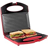 Gotoll Sandwichtoaster Panini Grill 750W, Sandwich- & Paninitoaster mit Antihaftbeschichteten...