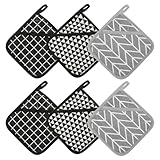 prota Topflappen mit Tasche, 6 Stück Topflappen Aus Baumwolle Hitzebeständige Topflappen,...