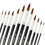 12 Stück Nylon Pinsel Künstlerpinsel Pinsel Set Malen Nylonhaar Künstler Acrylpinsel für...