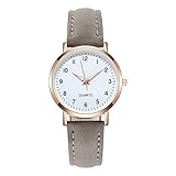 LIWEARE Damenuhr, Damen Analog Quarz Uhr mit PU-Leder Armband, Uhren Damen Einfache Business...