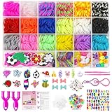 Uolifrem 2500+ Loom Bänder Set für Kinder, 22 Farben Loops Gummis Bänder Starter Set, DIY...