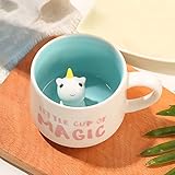 3D Einhorn Tasse aus Keramik, Einzigartige Handgefertigte Einhörner Kaffeetassen, Weihnachten...