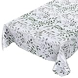 Wachstuchtischdecke abwaschbar Garten Tischdecke Wachstuch Rund Oval Eckig Indoor Outdoor Blätter...