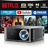 Beamer 4K【Offizielles Netflix & Dolby Audio】 Toptro 1200 ANSI Smart Beamer Heimkino, 1080P Full...