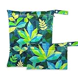 Waschbare Tasche für Babys, geometrische abstrakte Blätter, für den Sommer, 2 Stück, Nassbeutel...