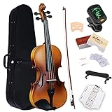 ADM Violine 1/2 Anfänger Kinder Geige 6-9 Jahre mit Griffbrettaufkleber, Schulterstütze und...