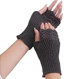 IKFGTJRE Fingerlose Handschuhe Strickhandschuhe Damen Herbst Winter Warme, vielseitige...