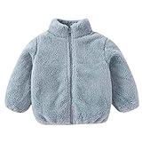 Kleinkind Jungen Langarm Winter Solide Fleece Mantel Jacke mit Reißverschluss verdicken warme...