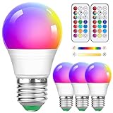 4 Stück 5W A50 Dimmbare Mehrfarbige Edison LED Lampe Mit Fernbedienung, E27 Schraubsockel,...