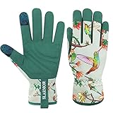 Gartenhandschuhe für Damen,Damen Gartenhandschuhe mit Touchscreen,Mikrofaser Leder Gartenhandschuhe...