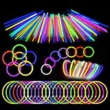 Kangtaixin Knicklichter Leuchtstäbe - 100 Knicklichter Party Set für Kinder mit 100 Verbinder...