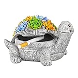 Grovind Aschenbecher, Außen-Aschenbecher mit Deckel Wasserdichter Schildkröte Aschenbecher Dekor,...