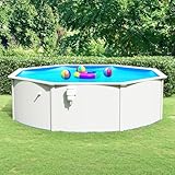 Sufrk Stahlwandpool rund, 460 x 120 cm, weiß, AUT oder tragend, oberirdischer Pool mit Filter und...
