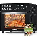 LLIVEKIT Heißluftfritteuse Minibackofen 26L, 1700W Airfryer XXL mit 12 Programmen und Rezeptbuch,...