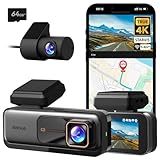 BOTSLAB Dashcam Auto Vorne Hinten, 4K Dashcam Auto GPS mit WiFi, Dual Autokamera mit 64GB SD Karte,...