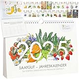 Saatgut Kalender 2025 Wandkalender A4: Garten Wandkalender 2025 – Monatskalender mit 24 Sorten...