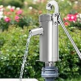 Brunnen Handwasserpumpe, Edelstahl Wasserhandpumpe Haushalt Grundwasserpumpe schwengelpumpe...