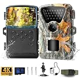 MAXDONE Wildkamera mit Bewegungsmelder Nachtsicht 4K Wildkamera Testsieger Jagd 0,1s Auslöser...