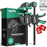 SMABIX® Einhandzwingen 2er Set zum Spannen, Dehnen, Fixieren mit einer Hand, 71Kg Spannkraft,...