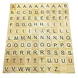 100 Stück Holz Fliesen Buchstaben Komplette Sets von Holzfliesen Perfekt für Handwerk Buchstaben...