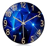 Lafocuse Lautlos Wanduhr Glas, Kreativ Sternenhimmel Stylisch Modern, Qualität Quarzuhr Ohne Ticken...