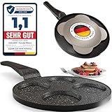 Amalindo Pancake Pfanne Induktion, 4 Loch, Pancake Form, Spiegeleipfanne, Pfannkuchen Maker,...