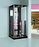 Dampfdusche Colorado inkl. Infrarotsauna 100x90 cm mit Tropenbrause, Massagedüsen, LED-Farblicht,...