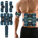 SOARFLY EMS Bauchmuskeltrainer, Unisex EMS Gerät Setzen Mit 14 Stück EMS Gel Pads,USB-Laden...