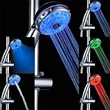 Shower Three Mode Romantic 3 Color Temperature Sensor Water Glow Led Shower Head Bathroom Spa