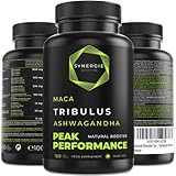 Tribulus Terrestris Hochdosiert + Maca + Ashwagandha | Zn + Se + Ca + Vit.D | 160 kapseln | Peak...