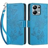 Tivenfezk Nadoli Handyhülle für Xiaomi Redmi Note 13 Pro 4G,Blumen Schmetterling Hülle PU Leder...