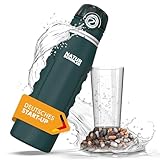 Naturbummler Wasserfilter Flasche 750 ML [Co2-Neutral] inkl. Aufhänghaken & Faltfunktion - Tötet...