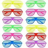 Ouinne 12 Paar Shutter Shades Brille, Mode Kunststoff Jalousien Brille Sonnenbrille, Partybrille...