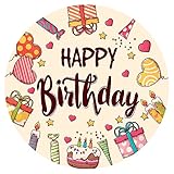 J&M DECO Essbare Tortenaufleger - Tortenaufleger Geburtstag - Tortendeko Happy Birthday Motiv -...