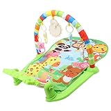 Taidda Musikalische Baby-Gymnastik-Spielmatten, Grün, Verstellbares Baby-Spiel-Klavier-Gym für...