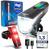 NEXTCOVER® Fahrradlicht Set mit [LightSense] Sensor & 11h Akkulaufzeit I USB aufladbar &...