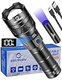 ESGREEN LED Taschenlampe Extrem Hell 500000 Lumens Lange Reichweite, USB C Aufladbar Taktische...