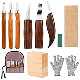 20 Teiliges Schnitzmesser Set Holz Schnitzwerkzeug für Holz Schnitzset Wood Carving Knife DIY Set...