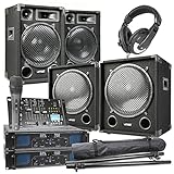 MAX-1215 - DJ Boxen Komplett Set Anfänger - 2200 Watt Peak - 2.2 DJ-Set - 2x Subwoofer, 2x...