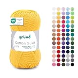 Gründl Wolle Cotton Quick uni - dünne Wolle zum Häkeln - Strickgarn - Häkelgarn - Glänzend und...