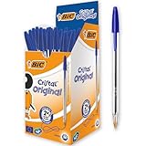 BIC Kugelschreiber Cristal Original, in Blau, Strichstärke 0,4 mm, 50er Pack, Ideal für das Büro,...