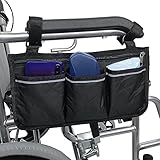 Gobesty Rollstuhltasche für Armlehne - Oxford Rollstuhl Tasche wasserdichte Tragbare Rollertasche...