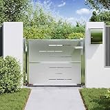 Mengtu Edelstahl Gartentür - Sicherheit und Stil für Garten und Terrasse | Silber | Rostfrei |...