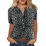 T-Shirt Damen Kurzarm V Ausschnitt Teenager Mädchen Poloshirt Langarmshirt Oberteil Crop Tops...