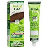 Herbal Time Henna für Natürliches Haar Farbcreme Natürliche Braunfarbe Nº10 | Deckt graue Haare...