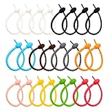 Belvanr Rouladen Silikonbänder 24 Stück Bunte Silikon Krawatten Tasche Colorful-Silikon Krawatten...