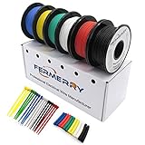 Fermerry 26 AWG Litzendraht Silikon Verzinnte Kupferdrahtspule je 15m 50 Fuß 6 Farben Flexibel...