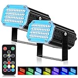 2er-Pack Stroboskop Disco Licht, Sound Aktiviert Und Flash Speed Control Party Licht mit 48 LED,...