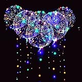 UZER 12 Packungen LED Bobo Luftballons mehrfarbig,18 Stück klare Luftballons,3 Leuchtstufen...