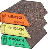 Bosch 3X EXPERT S470 Kombi Schleifschwämme (für Farbe auf Holz, Weichholz, Ø 69 x 97 x 26 mm,...